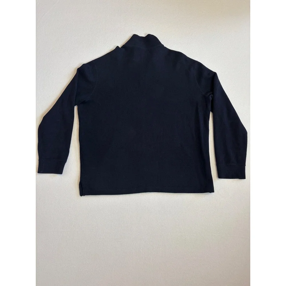 Polo Ralph Lauren Mens XL Navy Blue Quarter Zip 100% Cotton Pullover Sweater